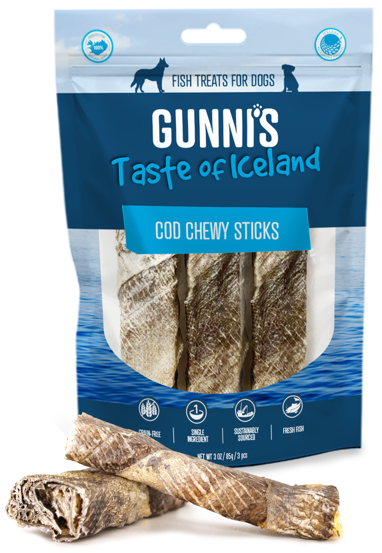 4" Cod Chewy Sticks 3pcs (90g)